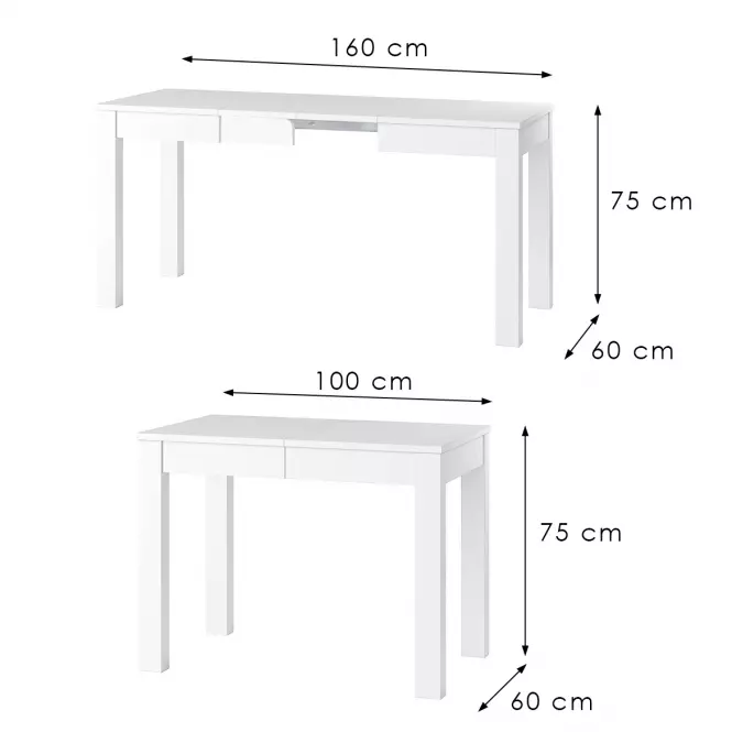 Skladací stôl Orion 02 100/160x60cm biela,2