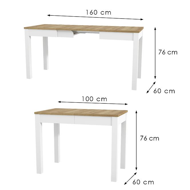 Skladací stôl Orion 03 100/160x60cm dub riviera/biela