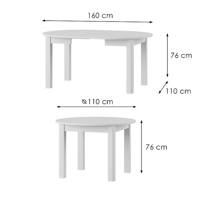 Skladací stôl Uran 01 110/160x110cm biela