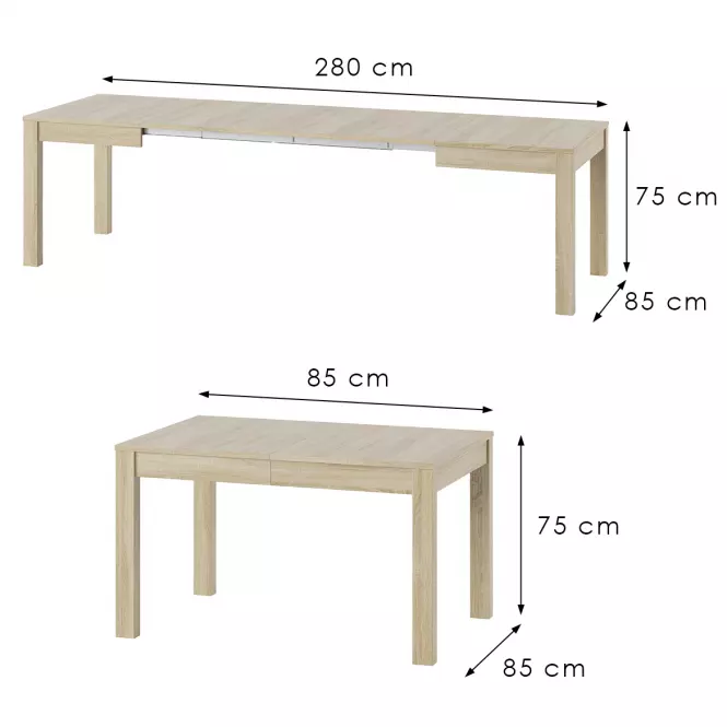 Skladací stôl Vega 02 85/280x85cm dub sonoma
