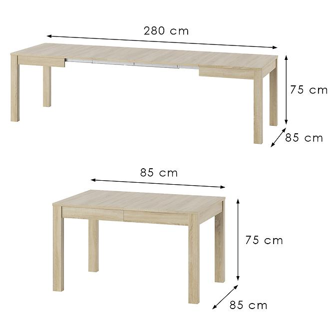Skladací stôl Vega 02 85/280x85cm dub sonoma