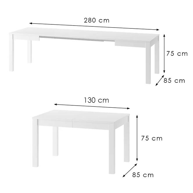 Skladací stôl Vega 02 130/280x85cm biela,2