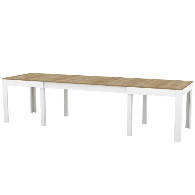 Skladací stôl Wenus 160/300x90cm dub riviera/biela