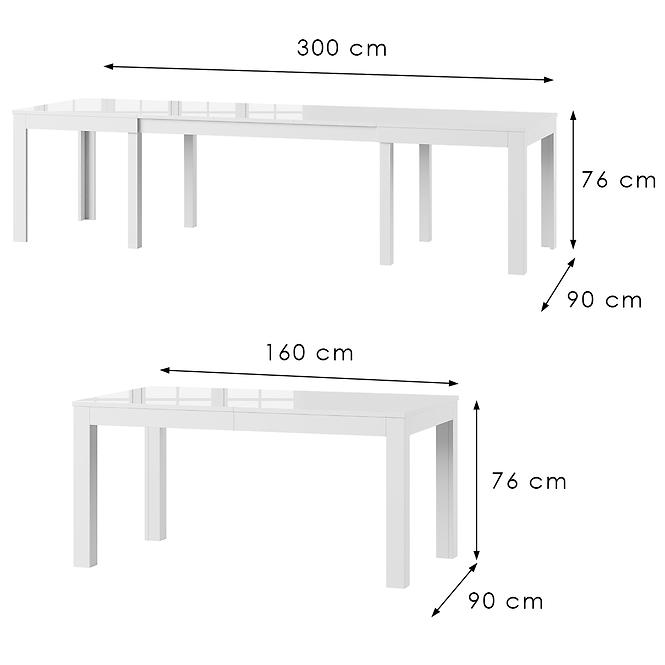 Skladací stôl Wenus 160/300x90cm biela hg