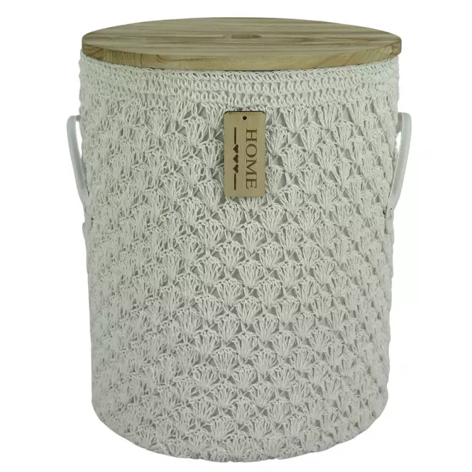 Okrúhly háčkovaný košík xxl.pr.40cm v49,5