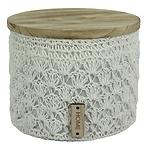 Háčkovaný okrúhly košík d.pr.26,5cm v22cm