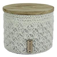 Háčkovaný okrúhly košík d.pr.26,5cm v22cm