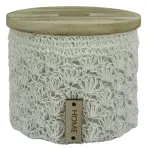 Okrúhly háčkovaný košík m.pr.21cm h18cm