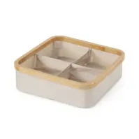 Úložný box so 4 priehradkami béžový