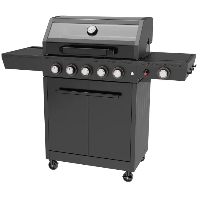 Mercado Plynový gril De Luxe čierny 5+1 18 kW,3