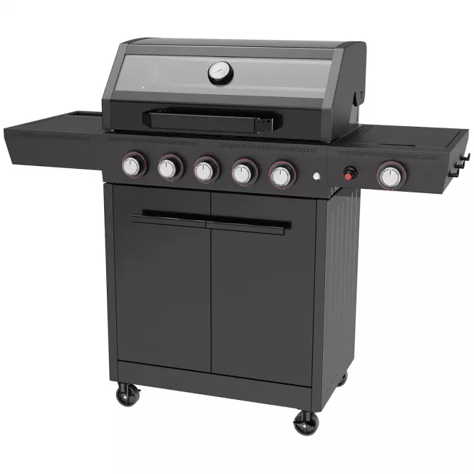 Mercado plynový gril De Luxe čierny 5+1 18kw
