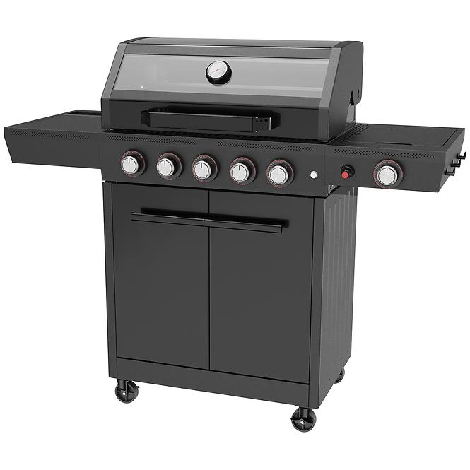 Mercado plynový gril De Luxe čierny 5+1 18kw