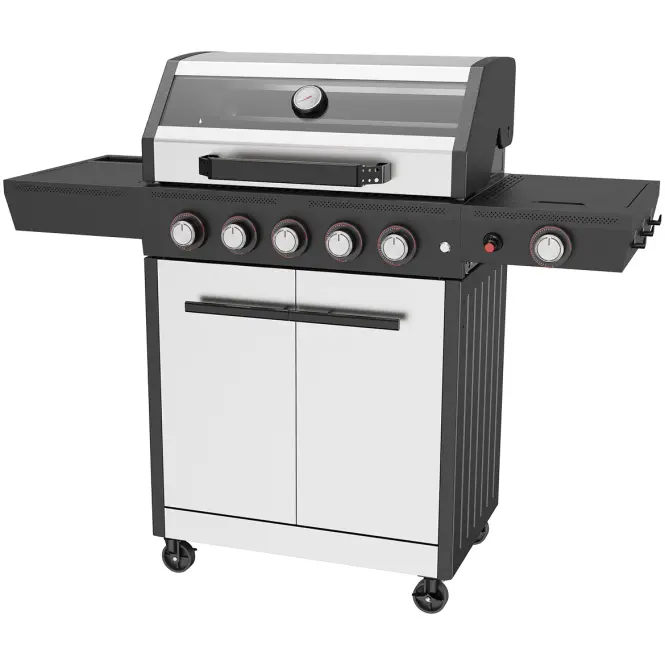 Mercado plynový gril De Luxe silver 5+1 18 kW