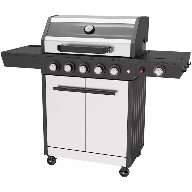 Mercado plynový gril De Luxe silver 5+1 18kw