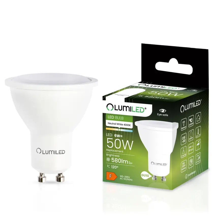 Žiarovky Lumiled LED GU10 6W 580lm 120st nb