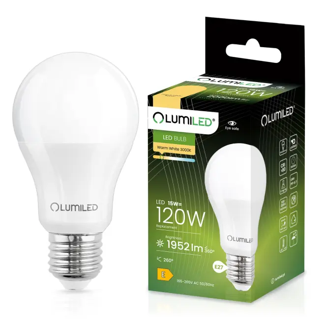 Žiarovky Lumiled LED A65 15W 120W E27 1952lm 3000K