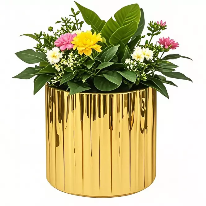 Kvetináč YS44120-S Electroplating Effect D18xh17 Gold