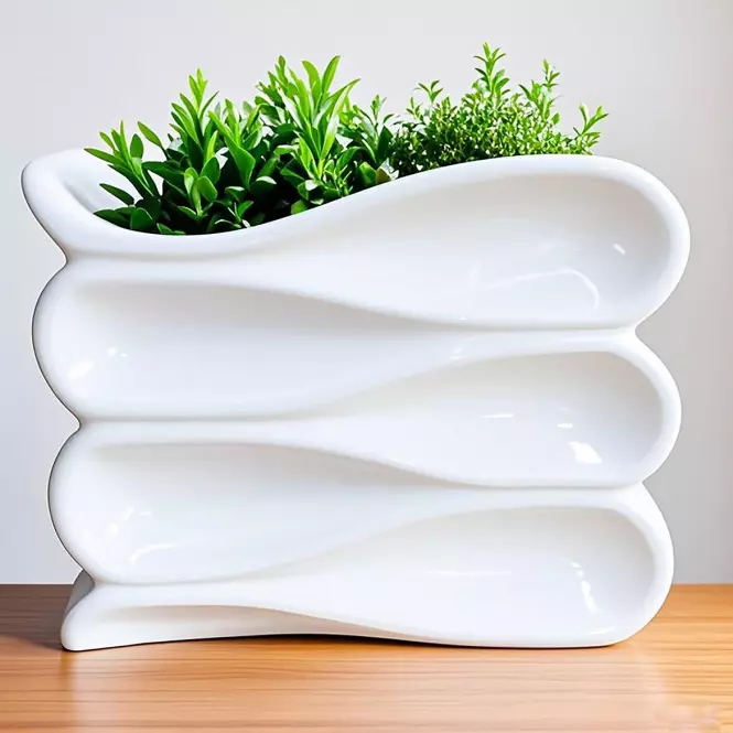 Kvetináč YS44172L ceramic 16x13,5x13 White