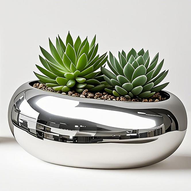 Kvetináč YS44170S Electroplating Effect 16x12x6,5 Silver,2