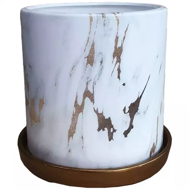Kvetináč YS44149L ceramic Water Transfer Effect 15x15x1