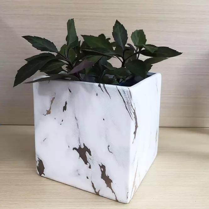 Kvetináč YS44148M ceramic Sq Water Transfer Effect 12,5