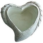 Kvetináč YS44384M cement Heart 18,5x18,5x7,5 Antique White