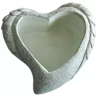 Kvetináč YS44384M cement Heart 18,5x18,5x7,5 Antique White