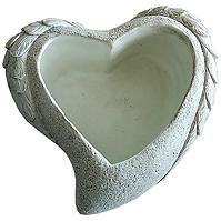 Kvetináč YS44384M cement Heart 18,5x18,5x7,5 Antique White