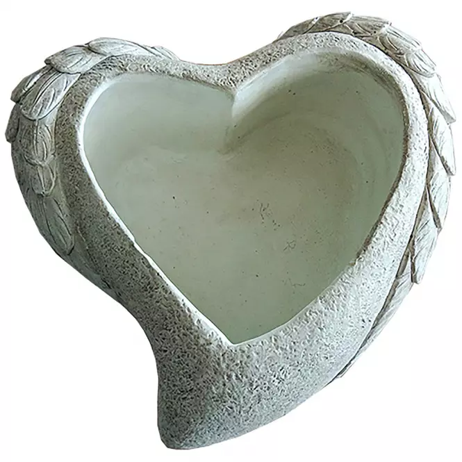 Kvetináč YS44384M cement Heart 18,5x18,5x7,5 Antique White