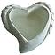 Kvetináč YS44384M cement Heart 18,5x18,5x7,5 Antique White