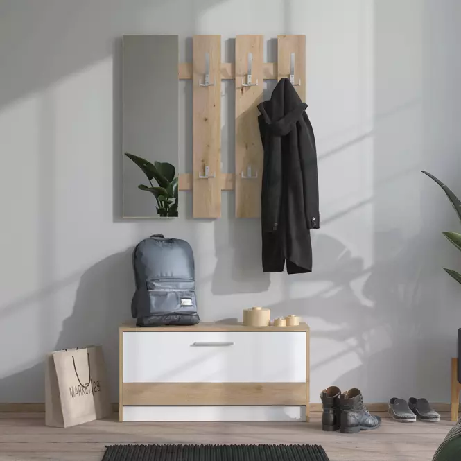 Predsieňový nábytok Rimini Artisan/Biela 11011704