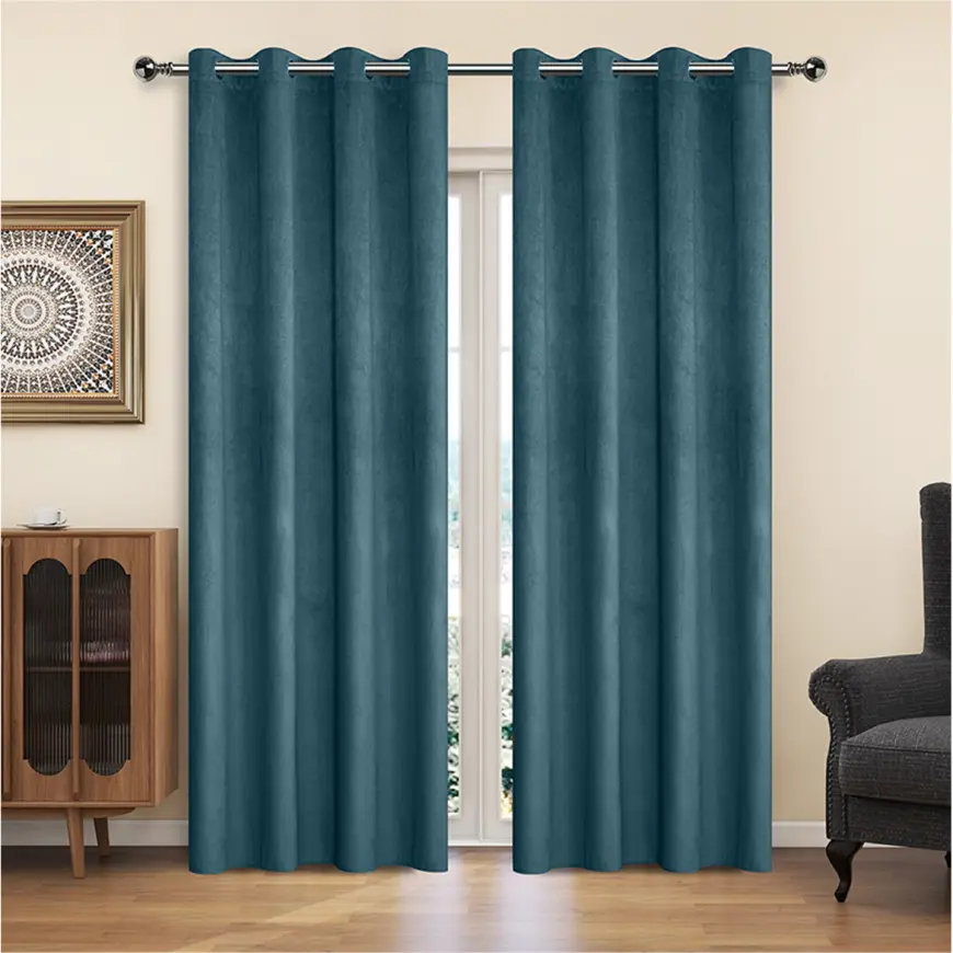 Záves na krúžkoch YC11933/200G/130/140x250 cm tyrkysový