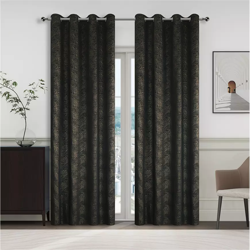 Záves na krúžkoch YC11935/280G/24/140x250 cm čierny