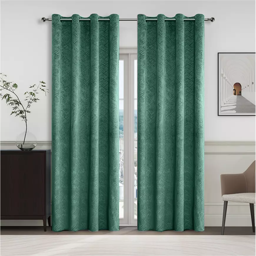 Záves na krúžkoch YC11937/280G/07/140x250 cm zelený