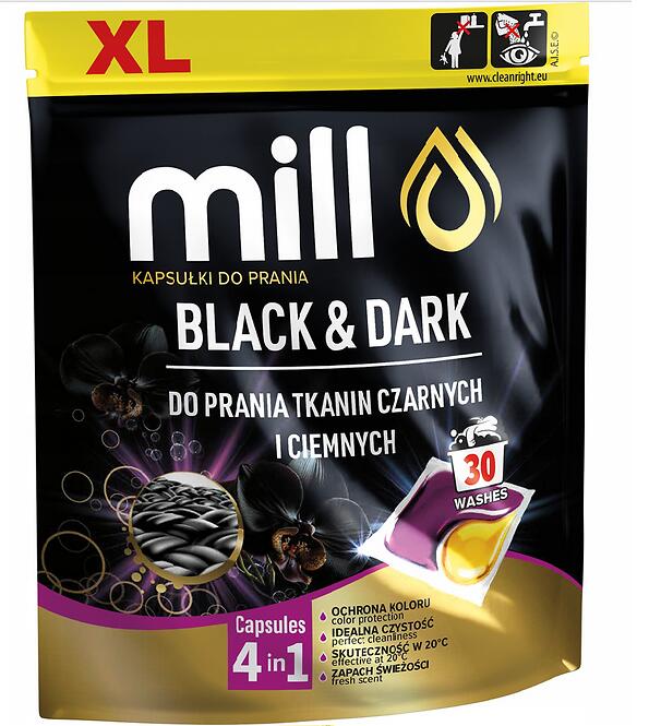 Kapsule MILL Professional na pranie tmavých a čiernych tkanín 30 ks