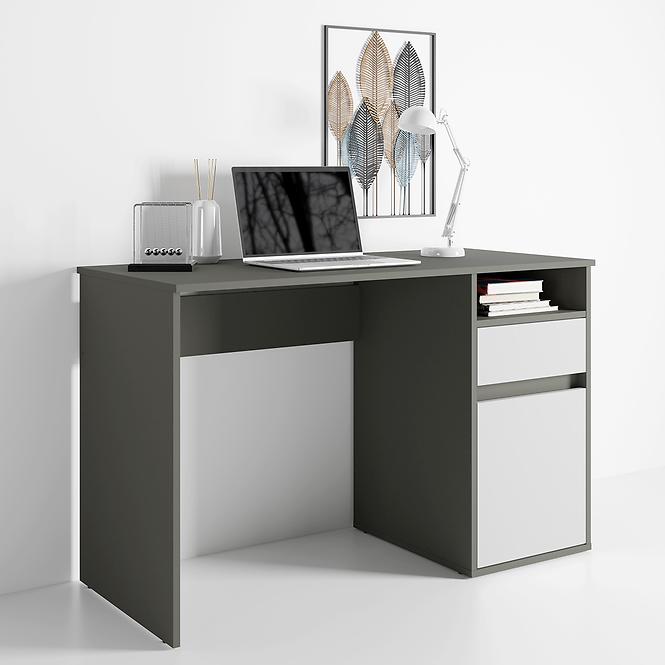 Písací stôl Billa 1d1sz 60 Nfsc B Grafit/Biela