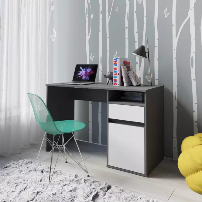 Písací stôl Billa 1d1sz 60 Nfsc B Grafit/Biela