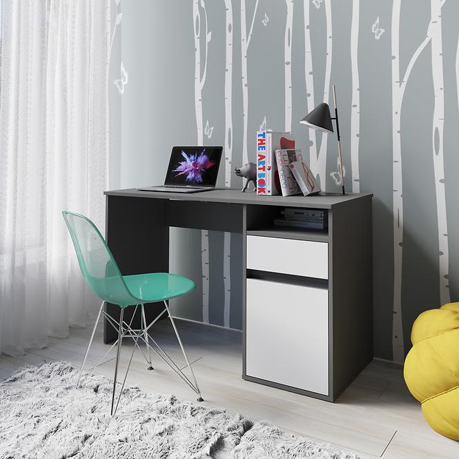 Písací stôl Billa 1d1sz 60 Nfsc B Grafit/Biela