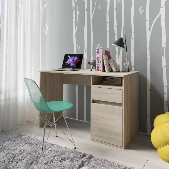 Písací stôl Billa 1d1sz 60 Nfsc B Grafit/Biela