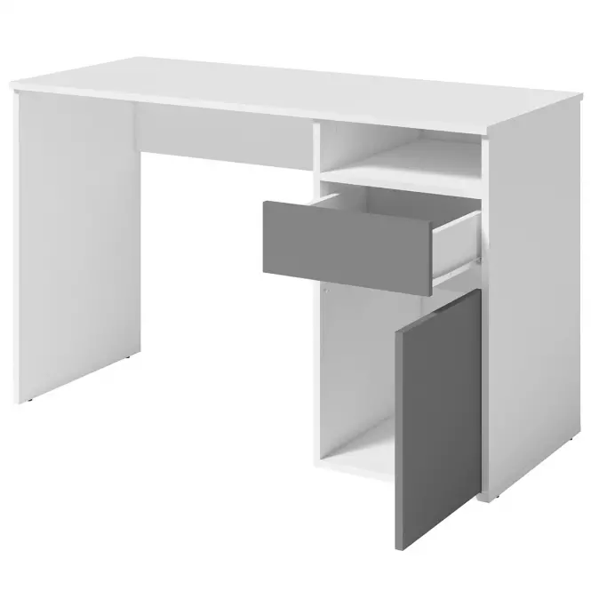 Písací stôl Billa 1d1sz 60 Nfsc B Biela/Grafit