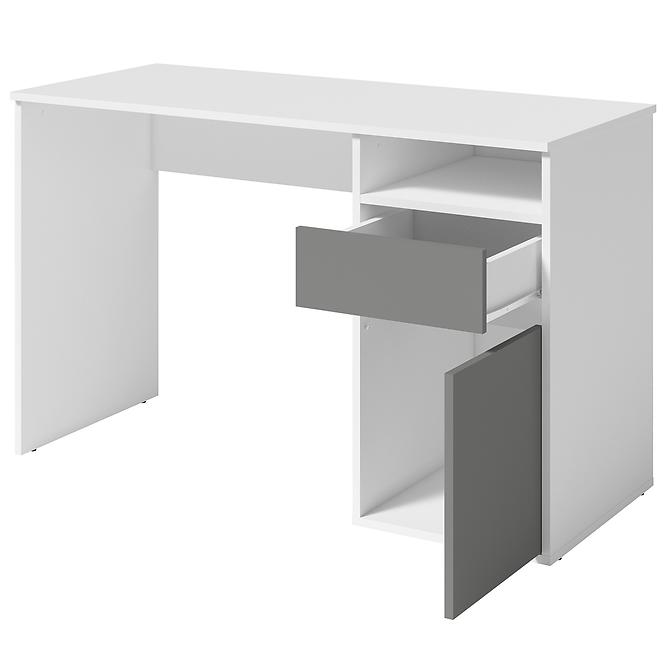 Písací stôl Billa 1d1sz 60 Nfsc B Biela/Grafit