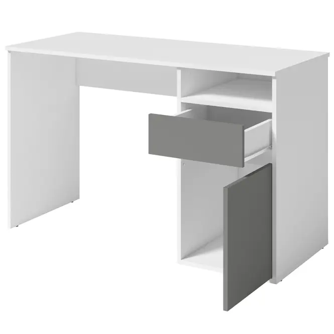 Písací stôl Billa 1d1sz 60 Nfsc B Biela/Grafit,3