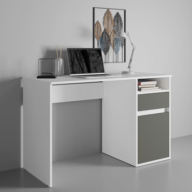 Písací stôl Billa 1d1sz 60 Nfsc B Biela/Grafit