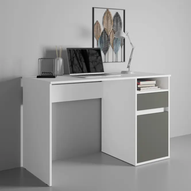 Písací stôl Billa 1d1sz 60 Nfsc B Biela/Grafit,5