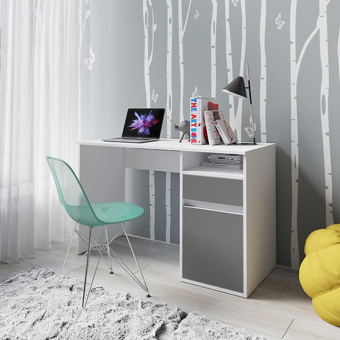 Písací stôl Billa 1d1sz 60 Nfsc B Biela/Grafit