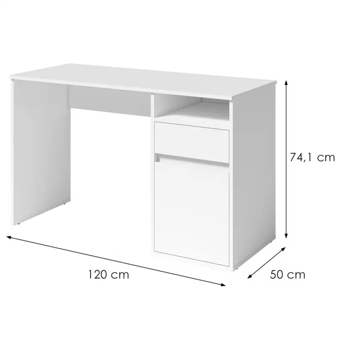 Písací stôl Billa 1d1sz 60 Nfsc B Biela