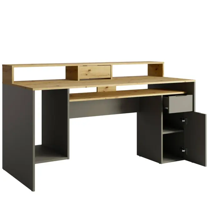 Písací stôl 1d1sz 60 Nfsc B Grafit Rex,3