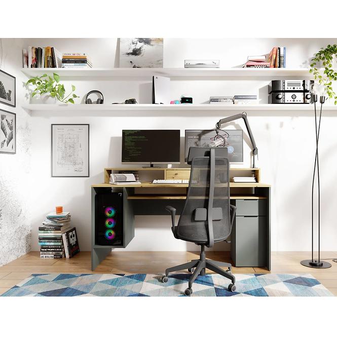 Písací stôl 1d1sz 60 Nfsc B Grafit Rex,7