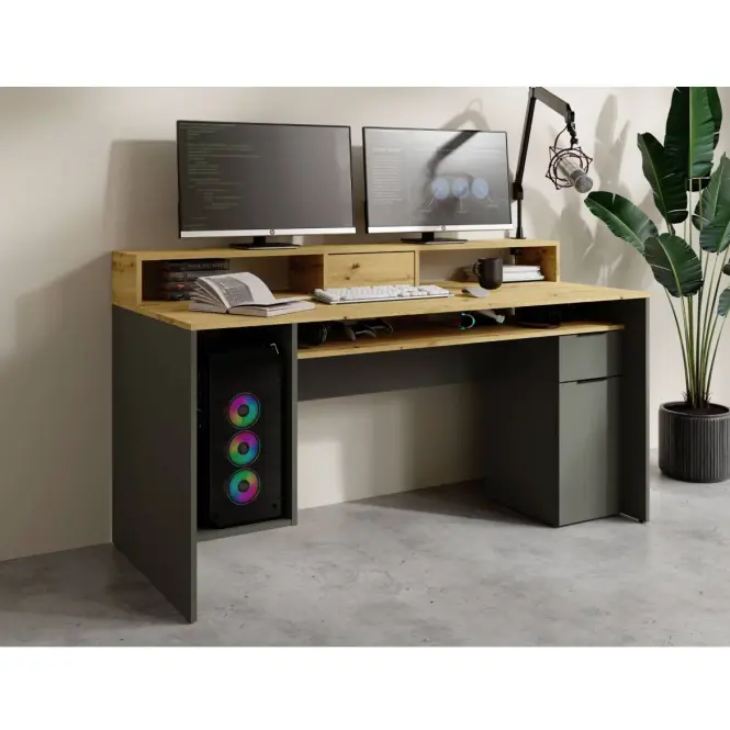 Písací stôl 1d1sz 60 Nfsc B Grafit Rex,8