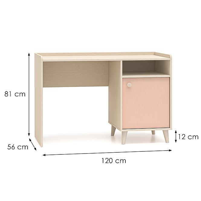 Písací stôl Mevel 07 Púštny piesok/Millenial Pink,2